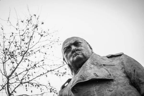 Estátua Comemorando Winston Churchill Praga República Checa — Fotografia de Stock