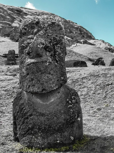 Moai blanco y negro — Foto de Stock