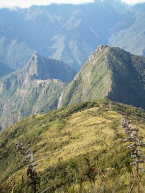 Arkasında Machu Picchu