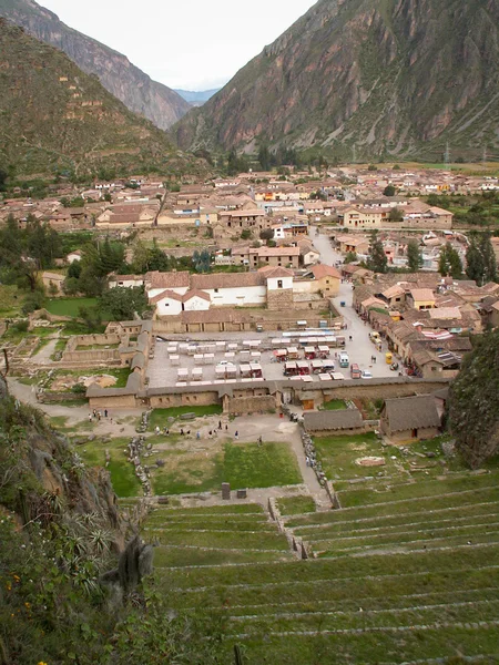 Ollantaytambo från ovan — Stockfoto