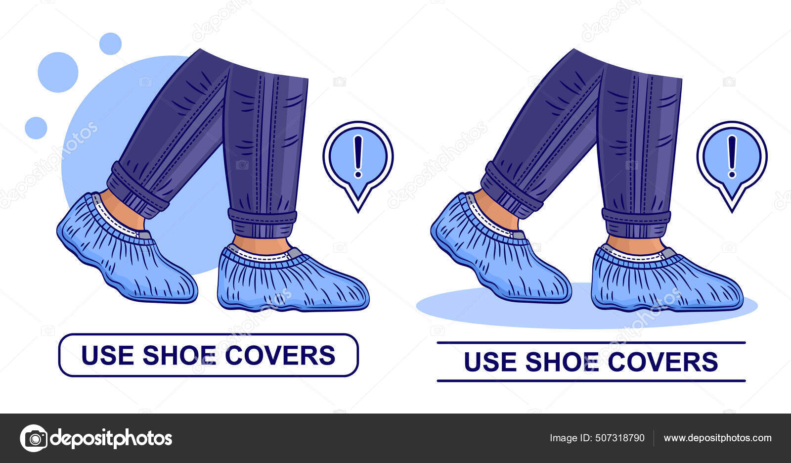 Shoe Covers Icon Set Use Medic Protective Disposable Surgical Overshoe