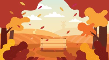 Sonbahar Peyzaj eskiz sanatı 