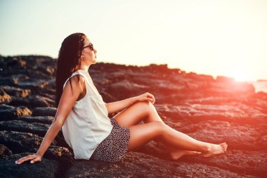 Kızın rahatlatıcı deniz