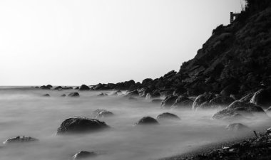 Akşam gün batımı Denizde