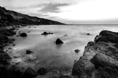 Akşam gün batımı Denizde