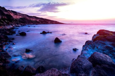 Akşam gün batımı Denizde