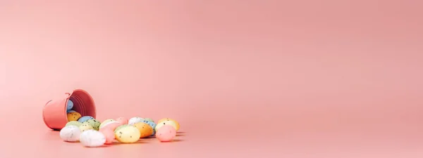 Foto Creativa Uova Pasqua Sfondo Colorato — Foto Stock