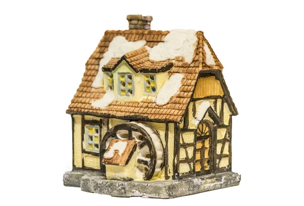 Ceramic toy house isolated — Stock Photo, Image