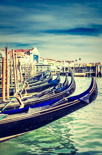 Gondolas at the  Piazza San Marco, Venice — Stock Photo, Image