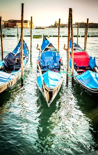 Gondolas at the  Piazza San Marco, Venice — Stock Photo, Image