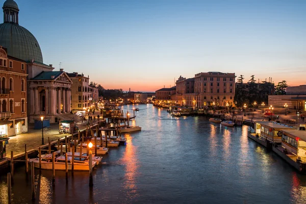 Canal Grande i solnedgång, Venedig — Stockfoto