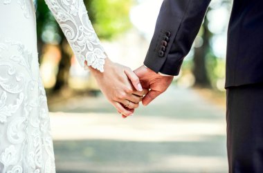 Closeup view of married couple clipart