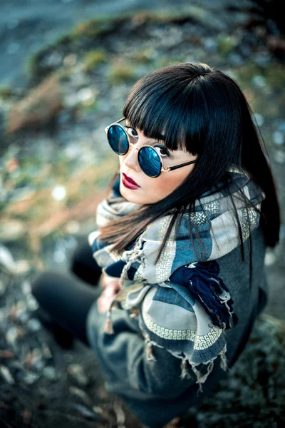 Long hair brunette woman — Stock Photo, Image