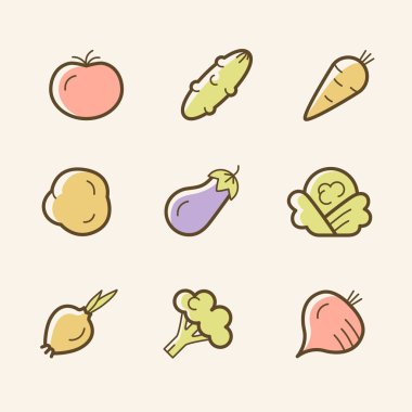 Sebze vektör simge kümesi