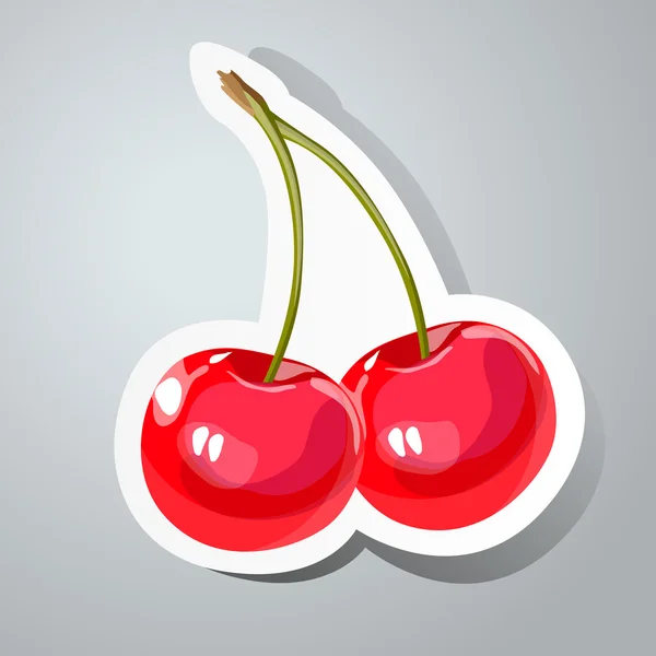 Nálepka s cherry — Stockový vektor