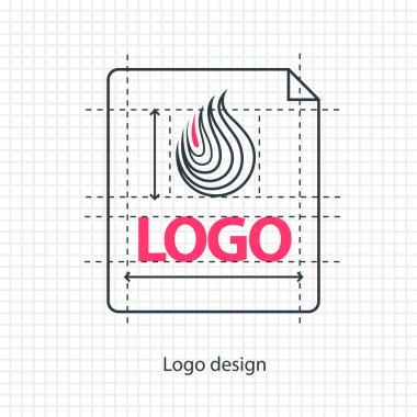 Düz çizgi logo tasarımı. Modern ince lineer kontur vektör simgesi