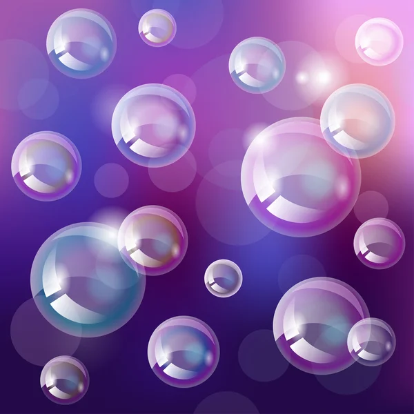 紫のかわいい透明石鹸の泡は、背景をぼかし。ベクトル図 ロイヤリティフリーストックベクター