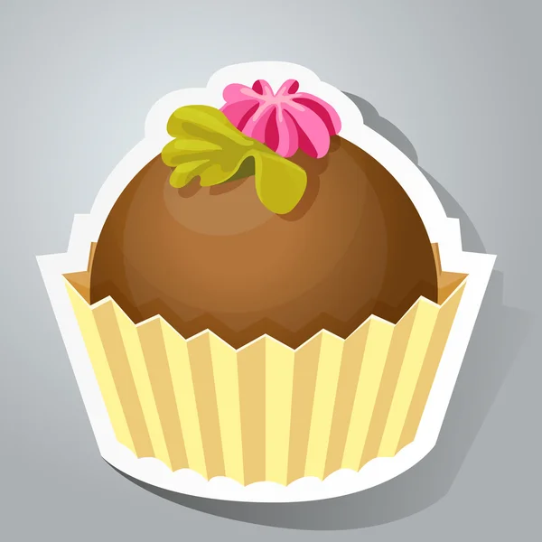 Sweet sticker with cupcake — Stock Vector