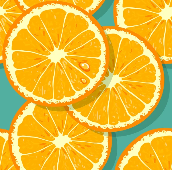 オレンジ色のスライスと新鮮なパターン ロイヤリティフリーストックベクター