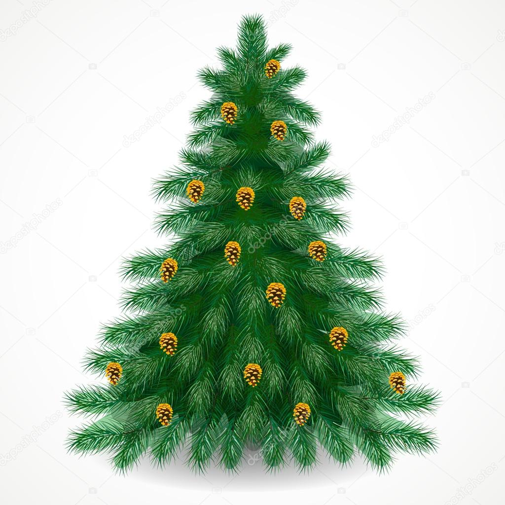 Pine tree with gold cones