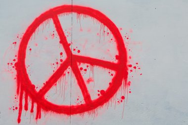 Peace symbol on wall clipart