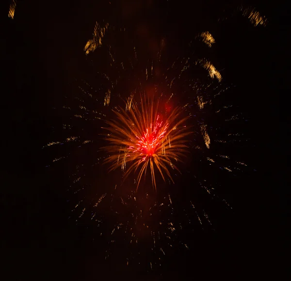 Feuerwerk vor dunklem Himmel — Stockfoto