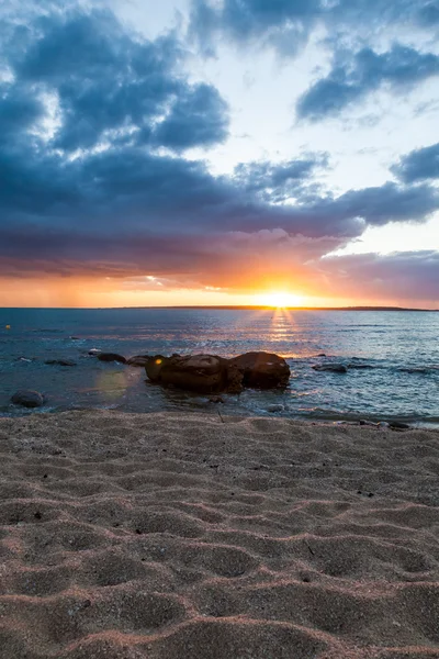 Zonsondergang op het strand, Australië — Stockfoto