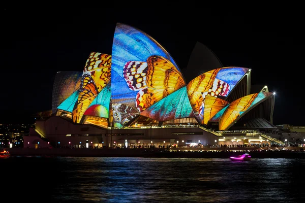 Sydney Opera House during vivid festival — Stock Photo, Image