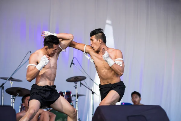 Muai thai výstava v Thajsku festivalu — Stock fotografie