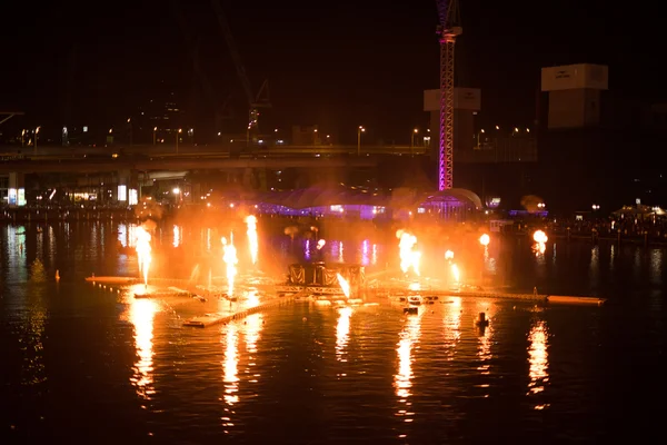 Darling Harbor - Vivid Sydney festival. — Stock Photo, Image