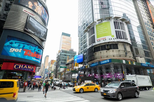 纽约时报广场上的一天时间 — 图库照片