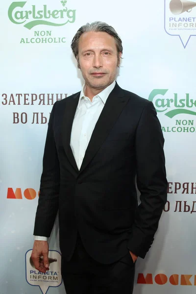 Skuespiller Mads Mikkelsen Premieren Filmen Lost Ice Moskva 2019 - Stock-foto