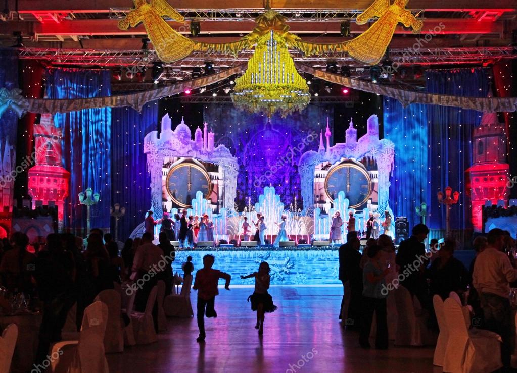 Christmas Decorations For The Stage New Year Night Stock