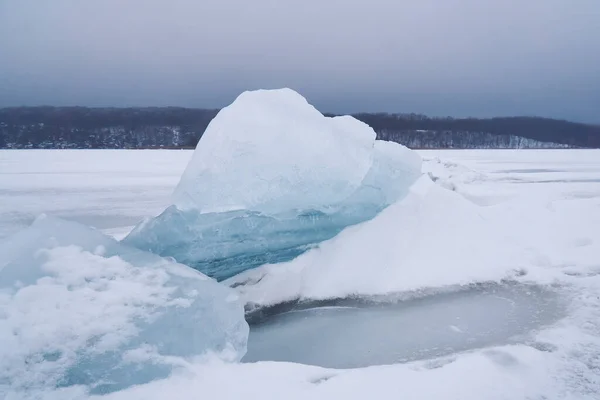 Frozen Surface Voronezh Reservoir Winter — Stock Photo, Image