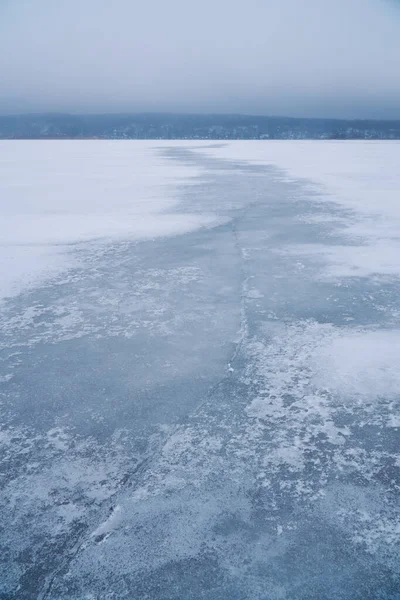 Frozen Surface Voronezh Reservoir Winter — Stock Photo, Image