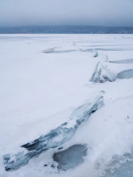 Frozen Surface Voronezh Reservoir Winter — Stock Photo, Image