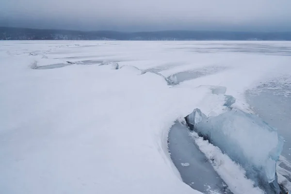 Superfície Congelada Reservatório Voronezh Inverno — Fotografia de Stock