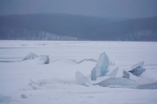 Superfície Congelada Reservatório Voronezh Inverno — Fotografia de Stock