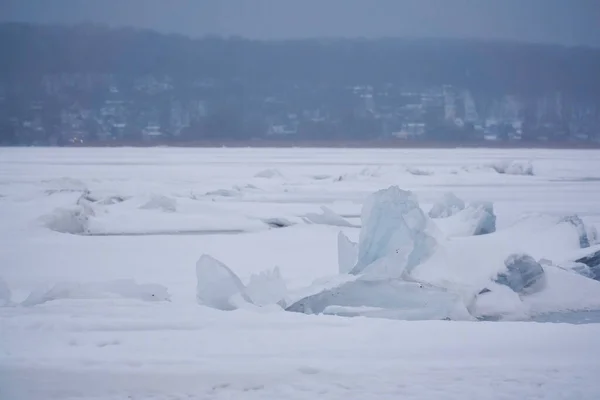 Frozen Surface Voronezh Reservoir Winter — Stock Photo, Image