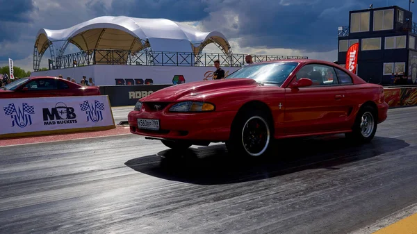 Moscou Russie 2021 Les Courses Annuelles Classiques Drag Cars Américains — Photo