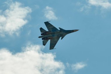 Zhukovsky, Moskova bölgesi, Rusya - 24,07.2021: MAKS 'te akrobatik takımların performansı 