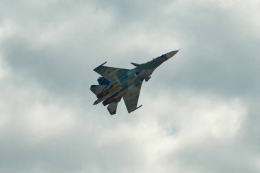 Zhukovsky, Moskova bölgesi, Rusya - 24,07.2021: MAKS 'te akrobatik takımların performansı 
