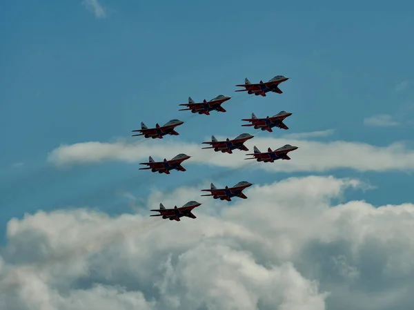 Zjoekovski Regio Moskou Rusland 2021 Prestaties Van Aerobatische Teams Bij — Stockfoto