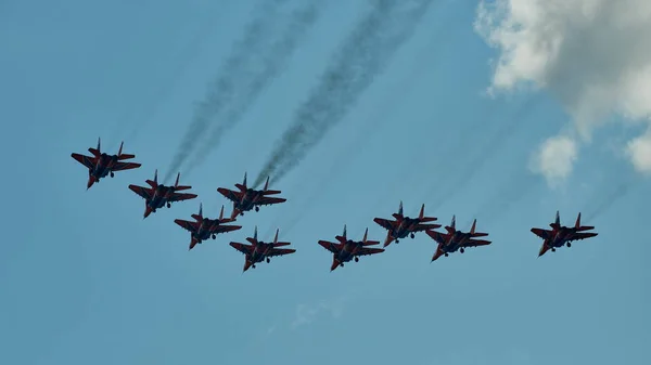 Zjoekovski Regio Moskou Rusland 2021 Prestaties Van Aerobatische Teams Bij — Stockfoto