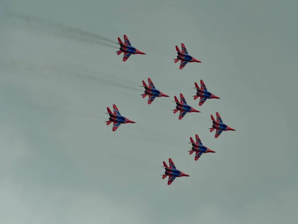 Zjoekovski Regio Moskou Rusland 2021 Prestaties Van Aerobatische Teams Bij — Stockfoto