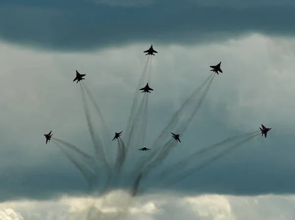 Zjoekovski Regio Moskou Rusland 2021 Prestaties Van Aerobatische Teams Bij — Stockfoto