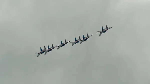 Zjoekovski Regio Moskou Rusland 2021 Prestaties Van Aerobatische Teams Bij — Stockfoto