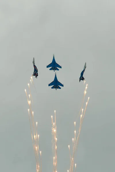 Zjoekovski Regio Moskou Rusland 2021 Prestaties Van Aerobatische Teams Bij — Stockfoto