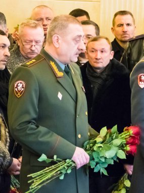 Moskova, Rusya - 20.03.2018 Rus Muhafız Generalinin cenazesi