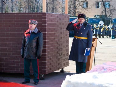 Moskova, Rusya - 24.03.2018: Moskova 'daki Rus Ulusal Muhafız Birlikleri Günü kutlamaları